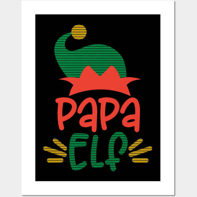 Papa Elf Funny Matching Ugly Sweater Family Christmas Gifts Wall Art by BadDesignCo